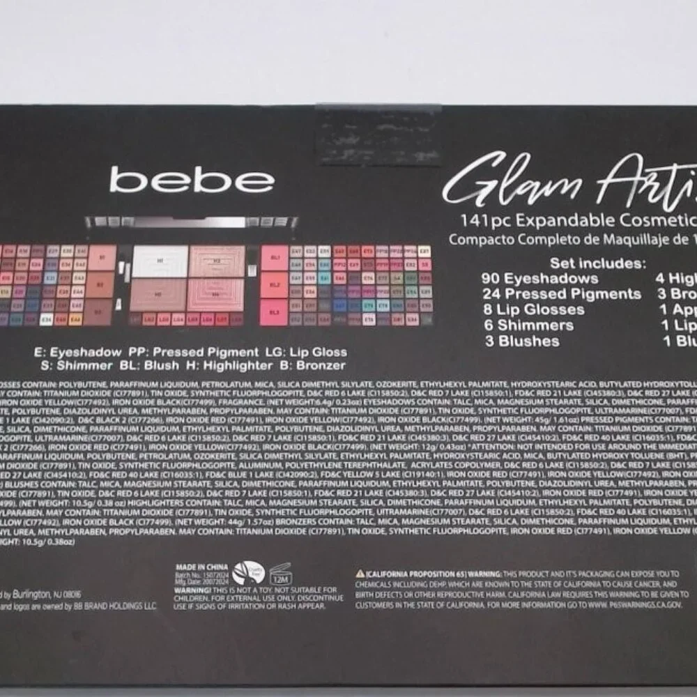 bebe Glam Artist‎ 141-Piece Expandable Cosmetics Set – NEW